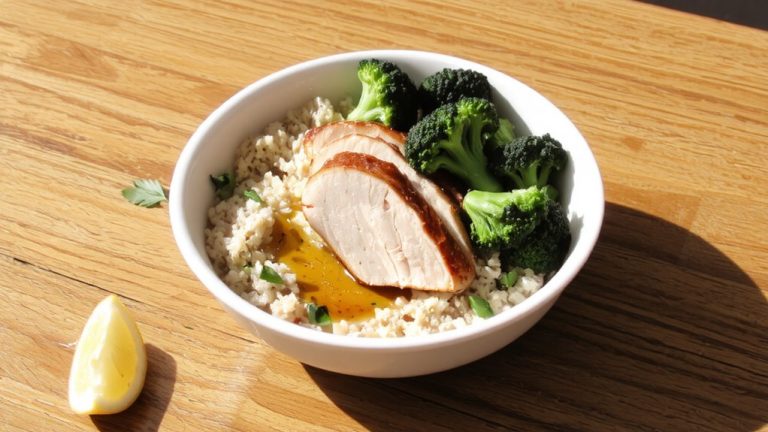 turkey quinoa broccoli bowl
